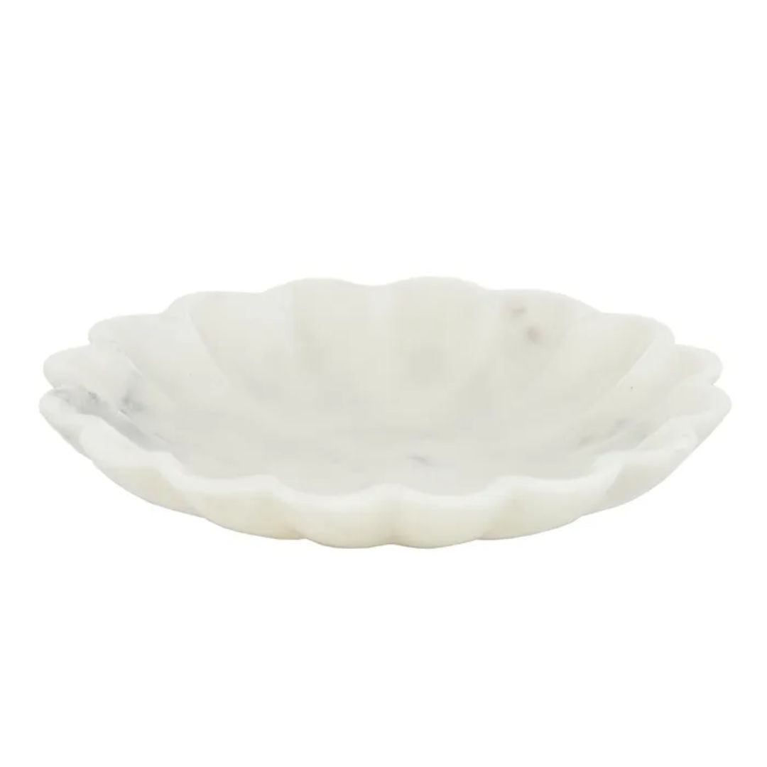 Flor Scallop Marble Bowl | 30cm