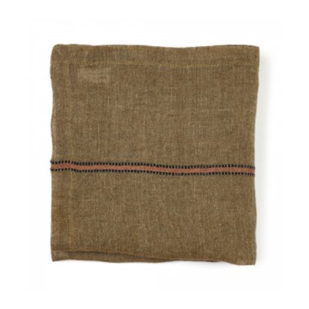Marie Libeco Linen Napkin | Bronze Stripe - Suzie Anderson Home