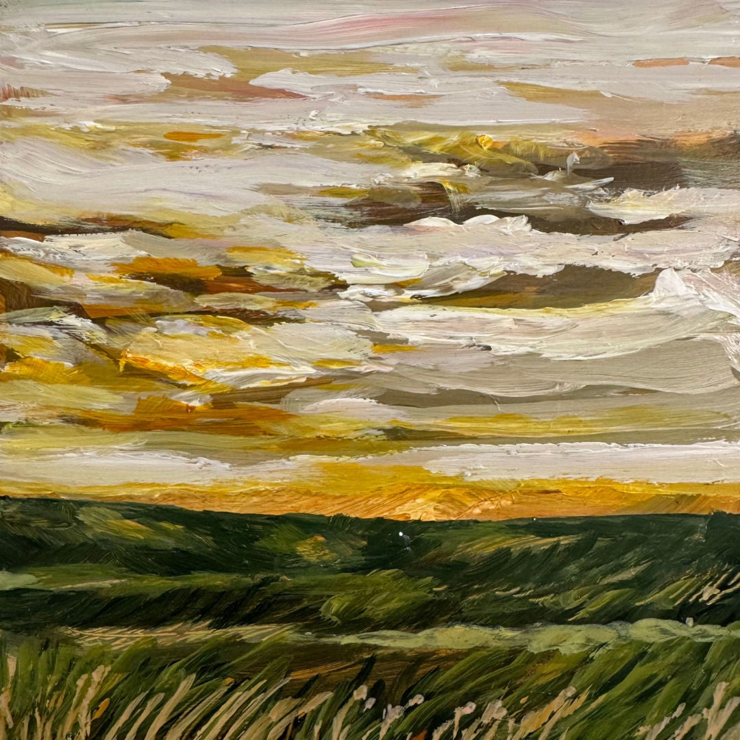 Meadows | Acrylic on Board | 14x14cm | Jacqui Brown