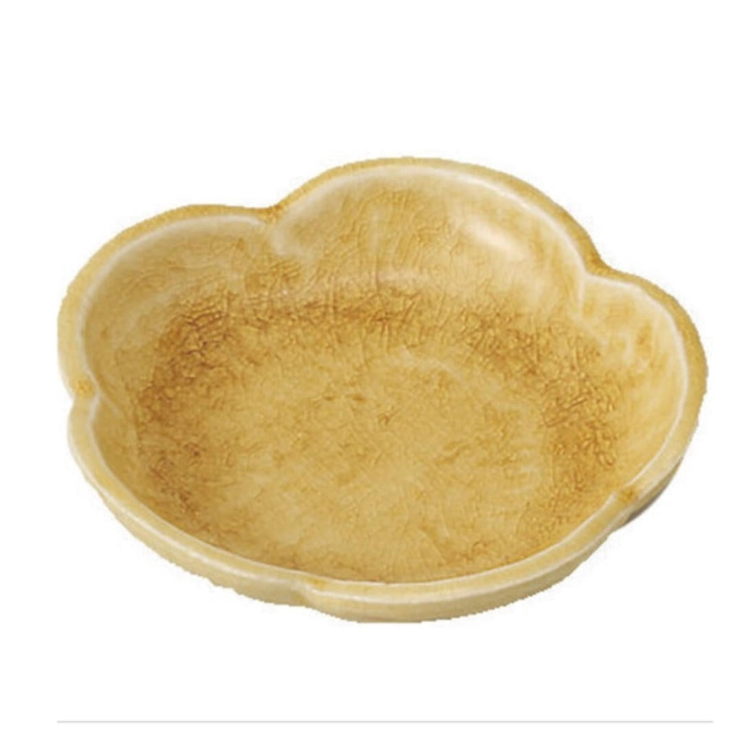 Japanese Plum Petal Ceramic Dish | Mustard