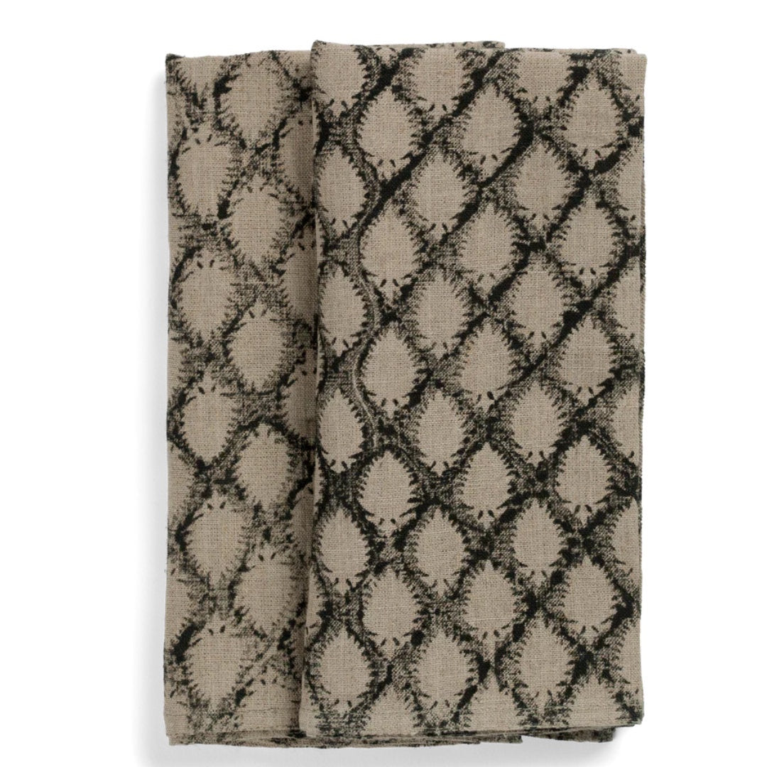 Cypress | SET OF 2 | Black Linen Napkin