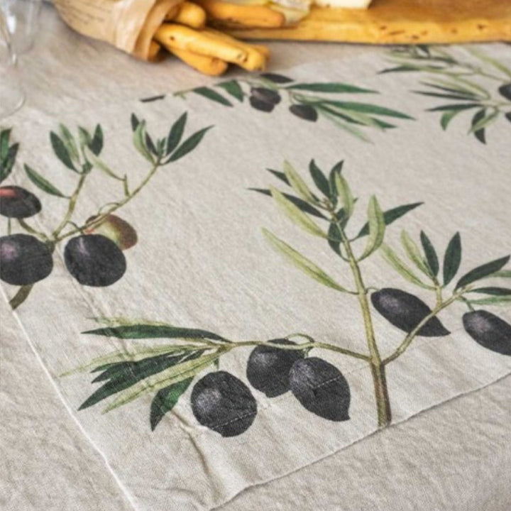 Olives 100% Linen Placemat | 35x48cm | Set of 2 (BOWRAL)