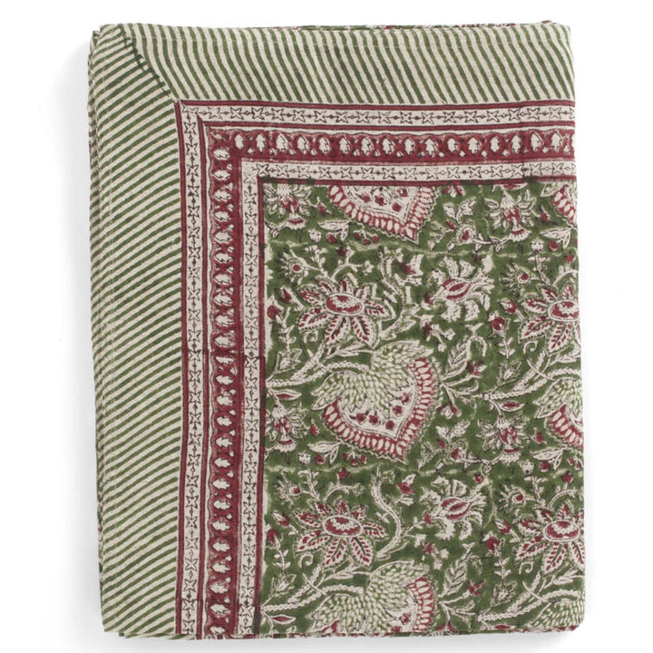 Oriental Green Linen Tablecloth