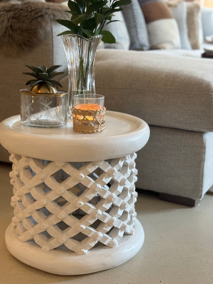 Bamileke Table | White | approx W40cm