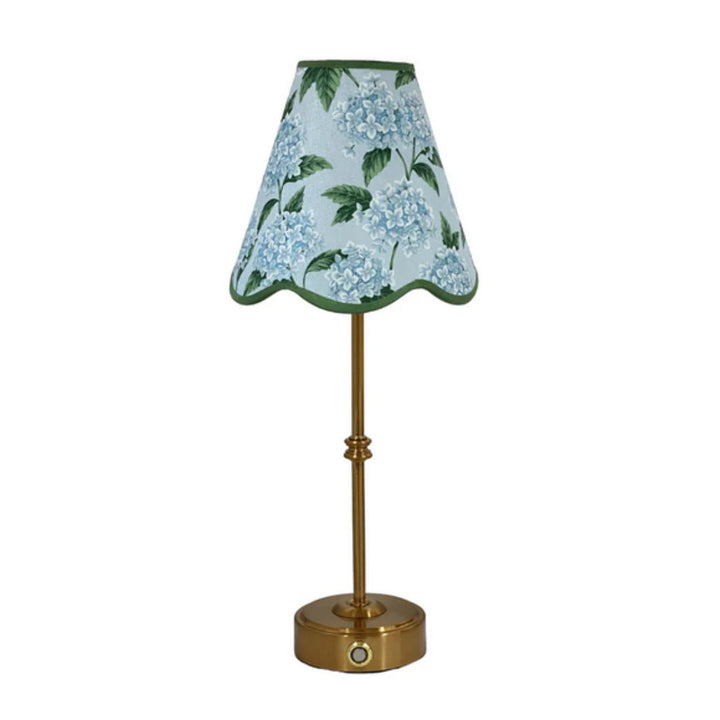Blue Hydrangea Scalloped Lamp Shade