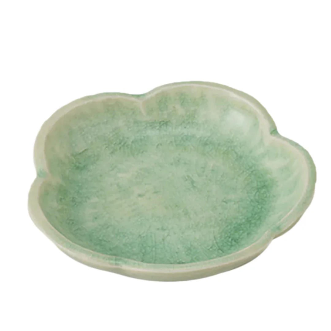Japanese Plum Petal Ceramic Dish | Light Green