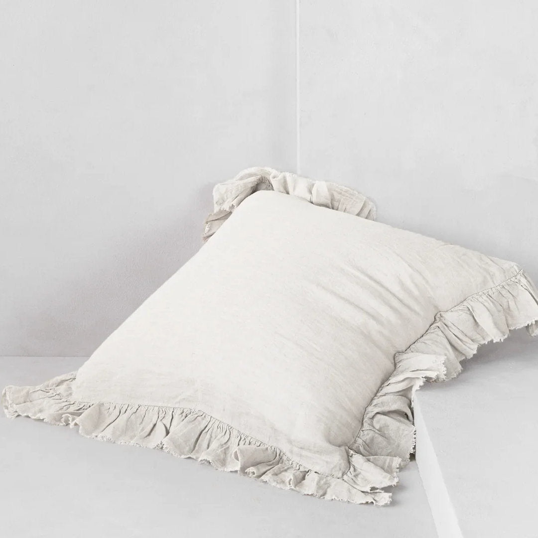Kristine Euro Linen Pillowcase + Ruffle | Petra