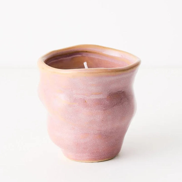 Mae Vanilla Scented Candle | Pink | 8x8cm