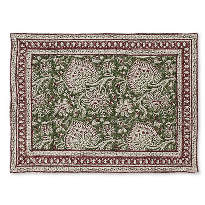 Oriental | SET OF 2 | Linen Placemats | Green