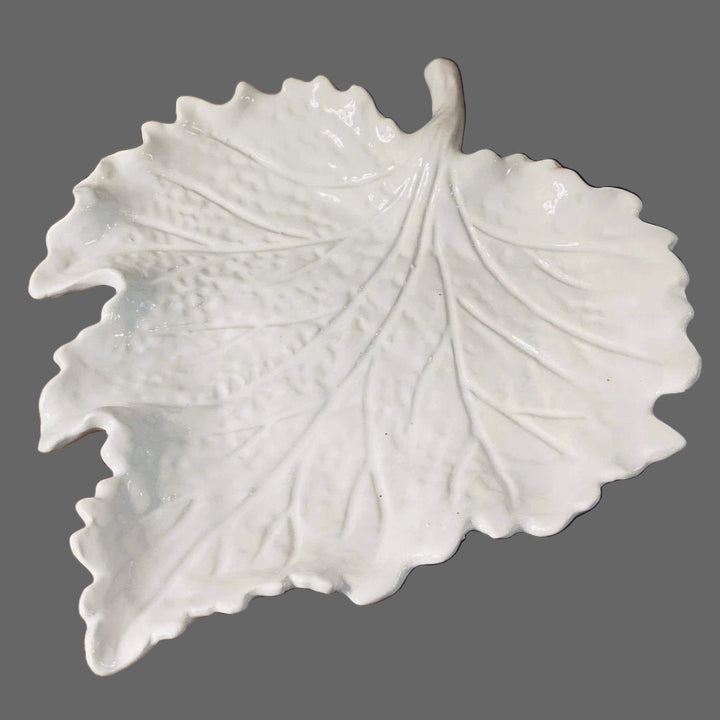 Mode Ceramic Leaf Plate | White