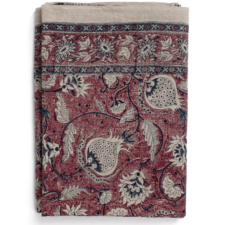 Pomegranate Linen Tablecloth | Burgundy