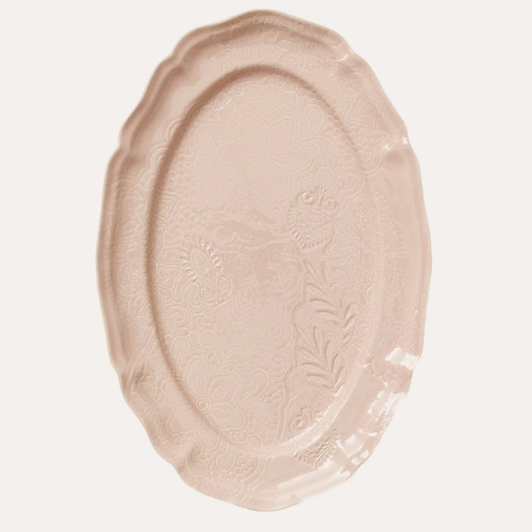 Arabesque Large Oval Server | Powder Pink