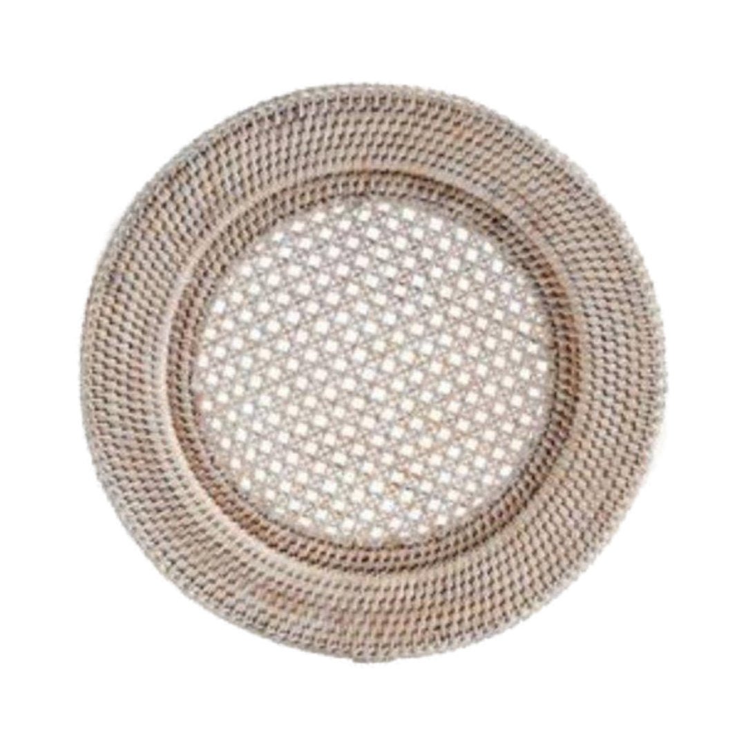 Rattan Underplate | White Wash - Suzie Anderson Home