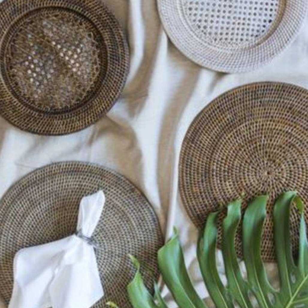Rattan Underplate | White Wash - Suzie Anderson Home