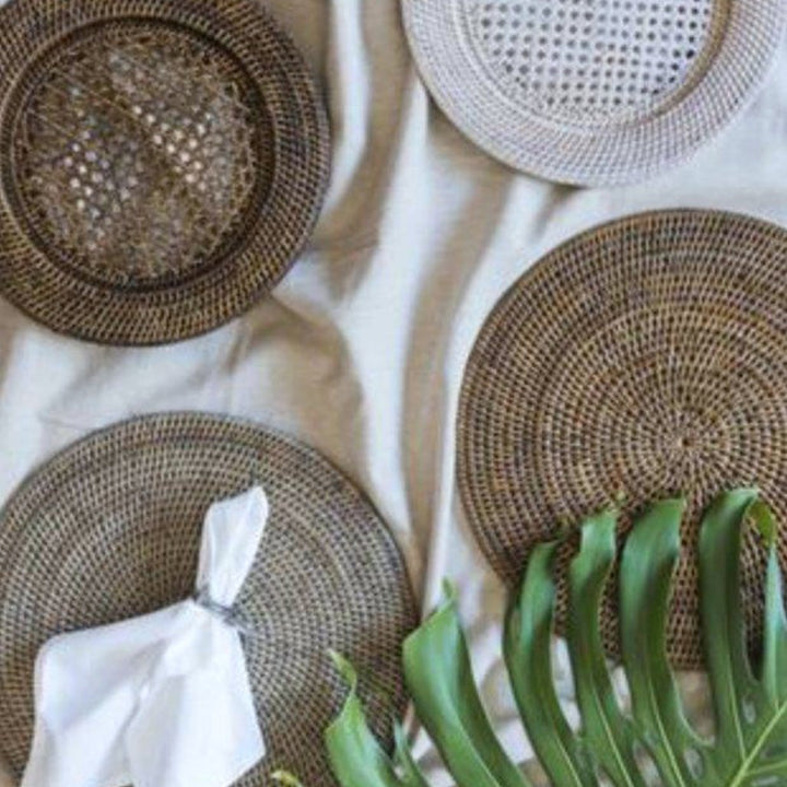Rattan Underplate | White Wash - Suzie Anderson Home