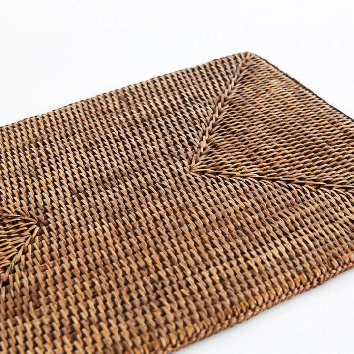 Rectangular Rattan Placemat | Antique Brown - Suzie Anderson Home