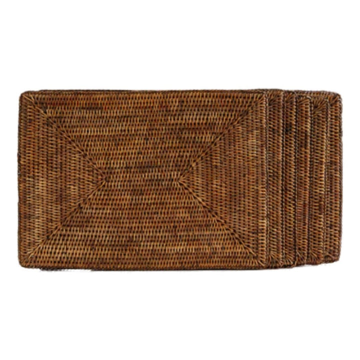 Rectangular Rattan Placemat | Antique Brown - Suzie Anderson Home