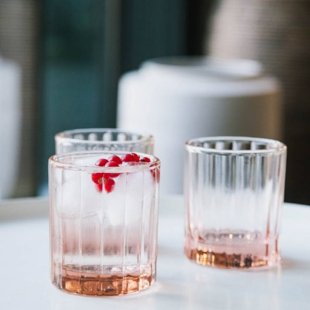Reed Tumbler | Hand Pressed Recycled Glass | Blush - Suzie Anderson Home