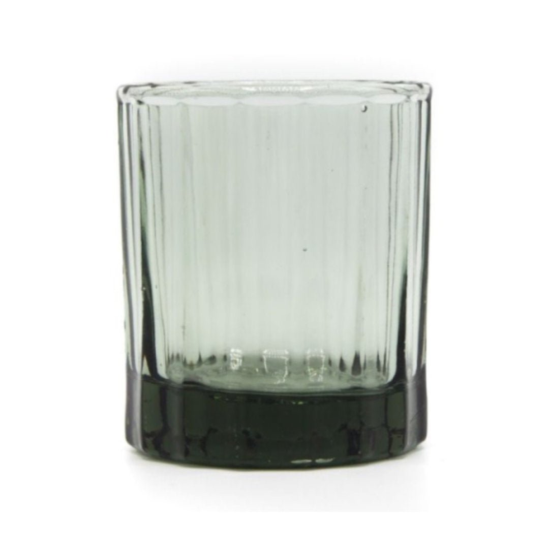 Reed Tumbler | Hand Pressed Recycled Glass | Smokey Green - Suzie Anderson Home