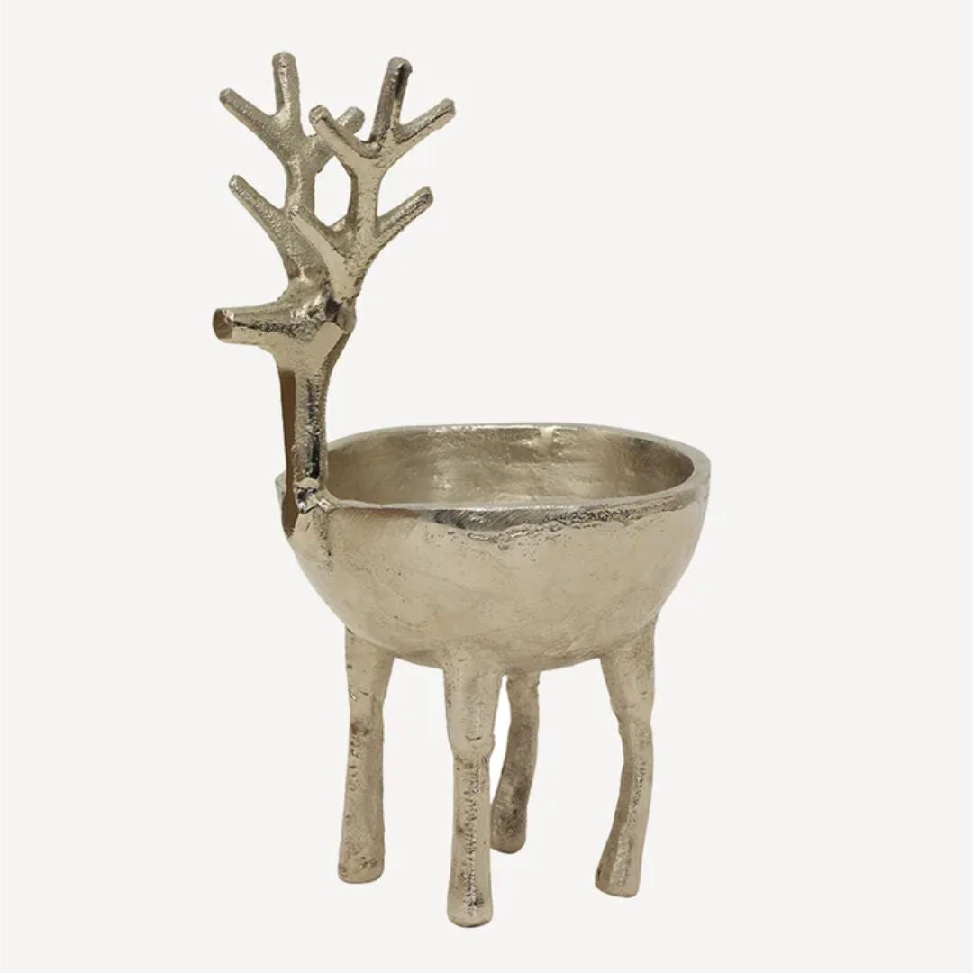 Reindeer Sweets Bowl Silver | Large
