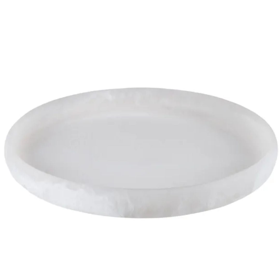 Merridy 42cm Resin Round Tray | White