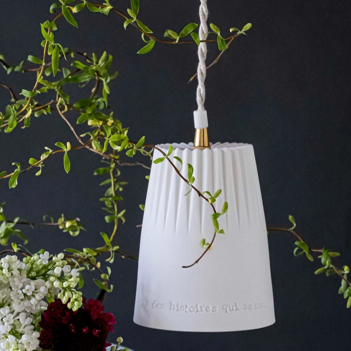 Rosalie | "There Are Stories" | Porcelain Pendant Light w Rosette #1 Ceiling Rose - Suzie Anderson Home