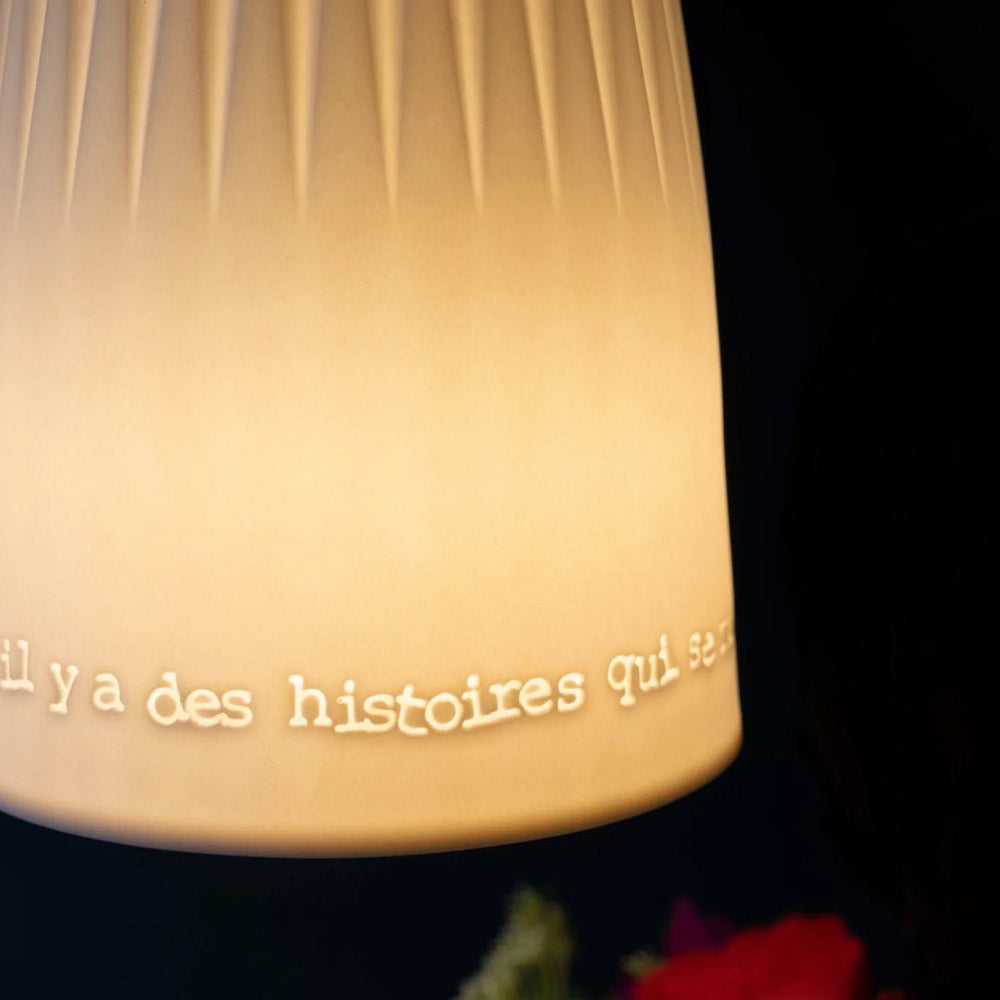 Rosalie | "There Are Stories" | Porcelain Pendant Light w Rosette #1 Ceiling Rose - Suzie Anderson Home