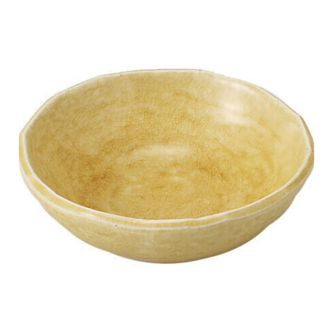 Japanese Round Ceramic Dish | Mustard