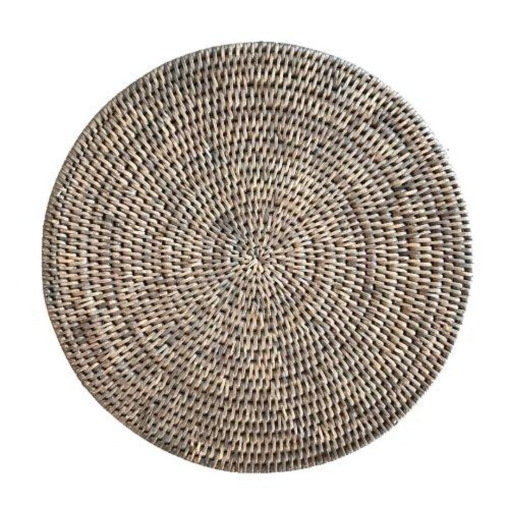 Round Rattan Placemat | Old Grey - Suzie Anderson Home