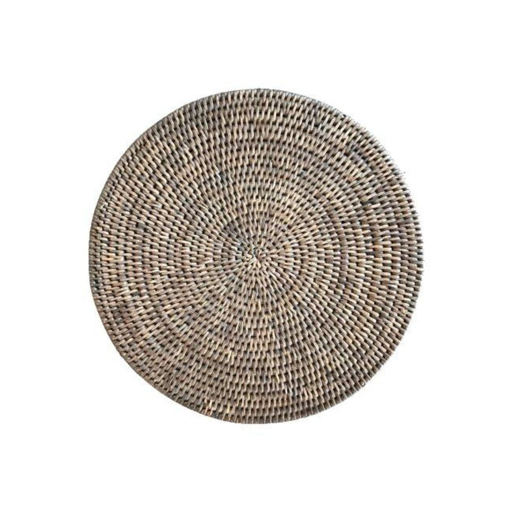 Round Rattan Placemat | Old Grey - Suzie Anderson Home