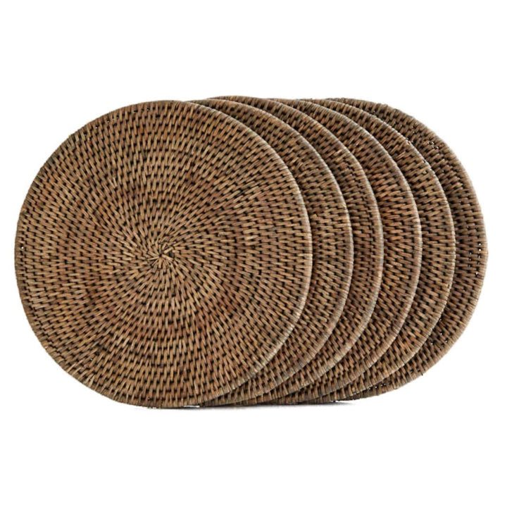 Round Rattan Placemats | Antique - Suzie Anderson Home