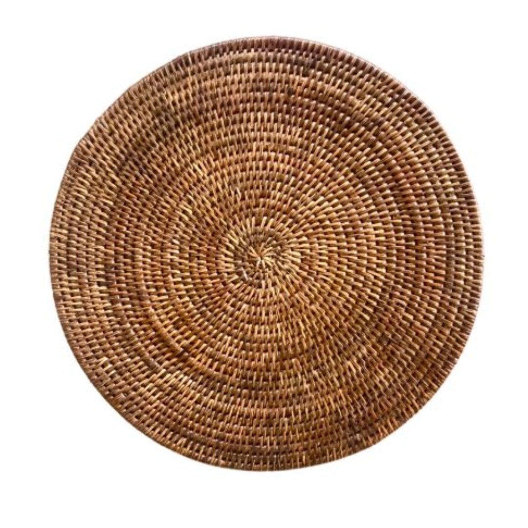 Round Rattan Placemats | Antique - Suzie Anderson Home