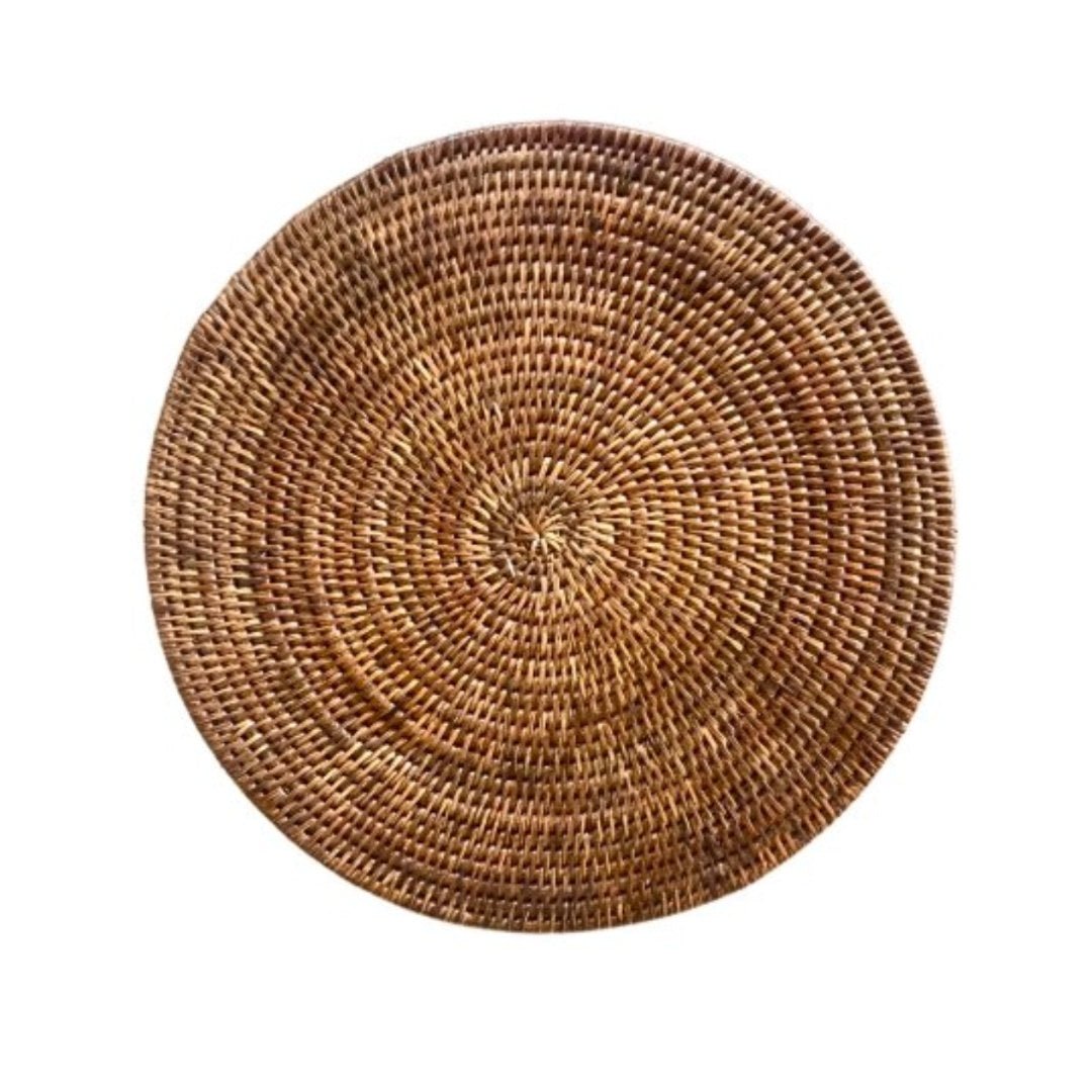 Round Rattan Placemats | Antique - Suzie Anderson Home