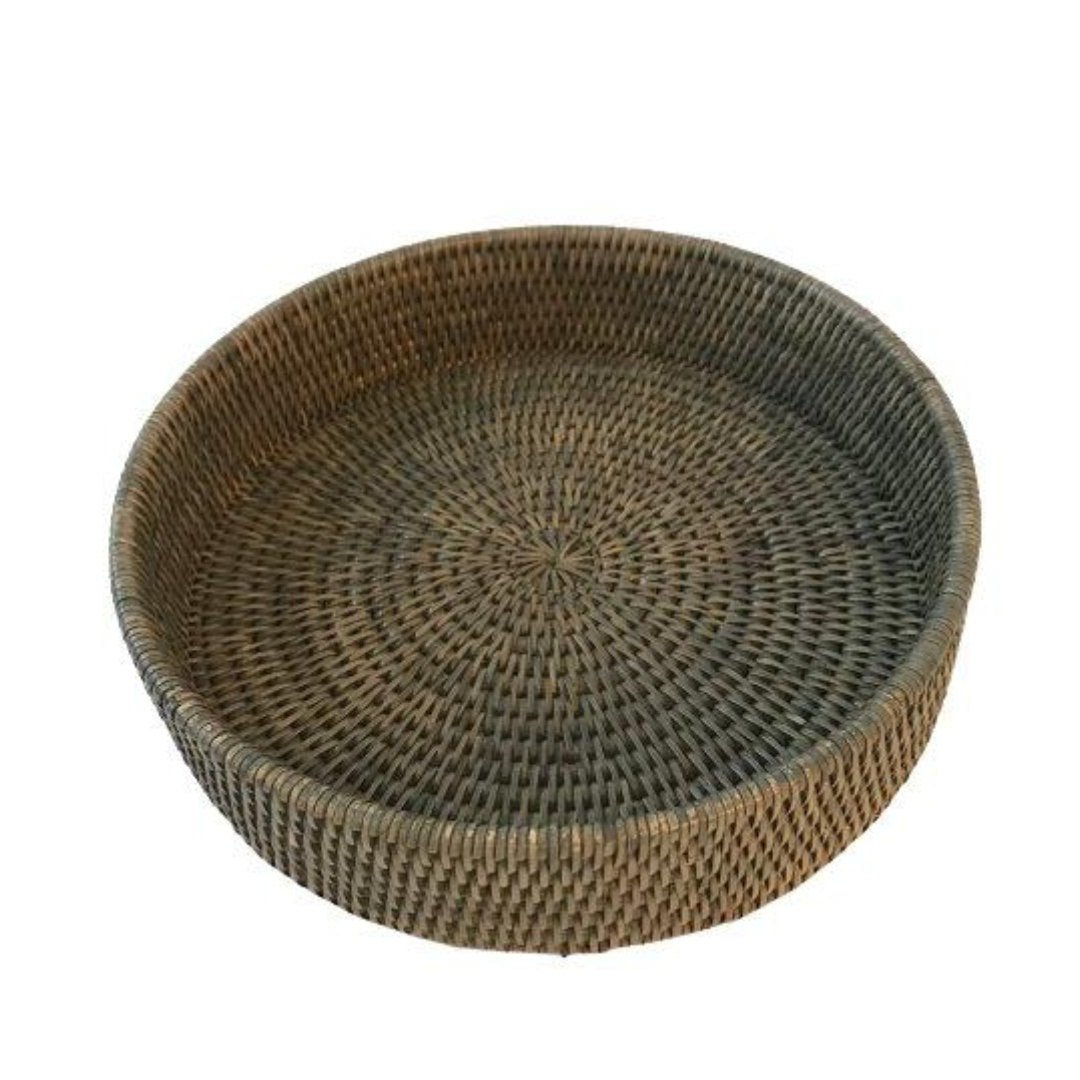 Round Rattan Tray | Old Grey - Suzie Anderson Home