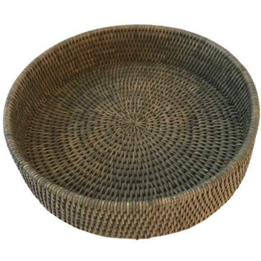 Round Rattan Tray | Old Grey - Suzie Anderson Home