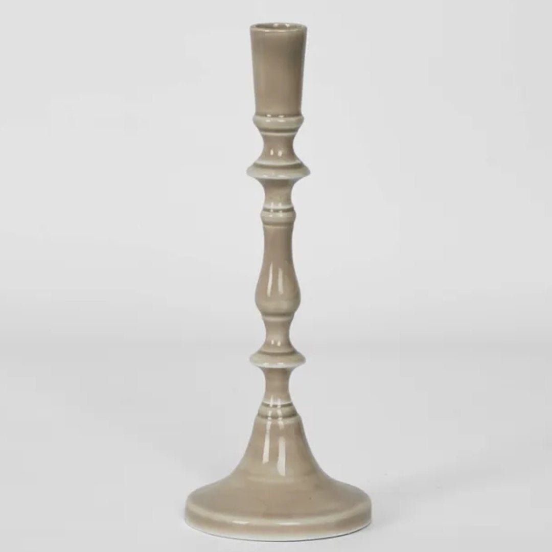 Sax Enamel Candle Stand | Taupe - Suzie Anderson Home