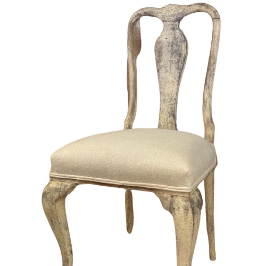 SET OF 6 | Italian Gustavian Style Dining Chairs | Re - sprung and Padded - Suzie Anderson Home
