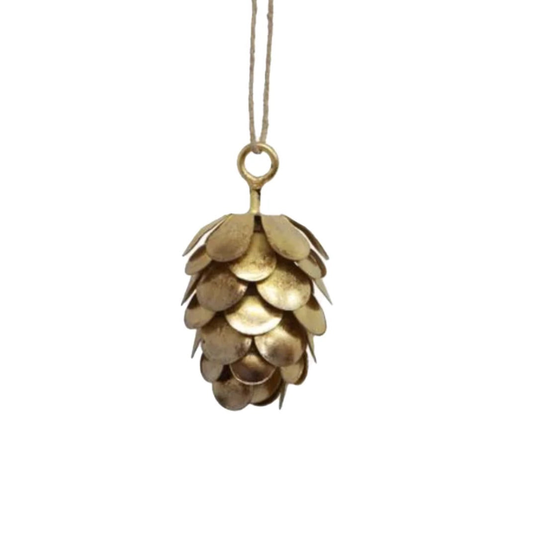 Hanging Short Gold Pinecone