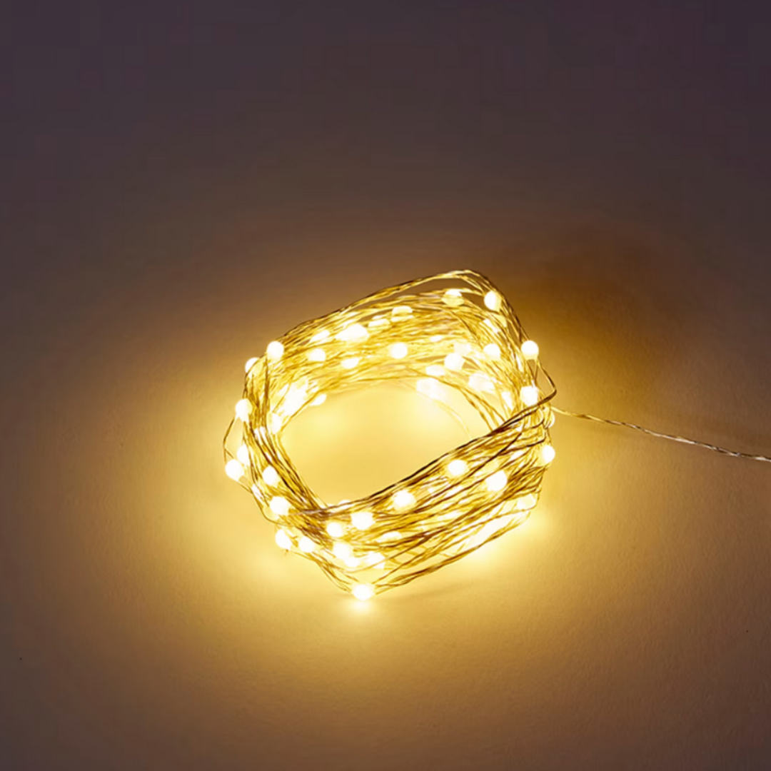 Luminous Bright String Light | 10m | Silver | Outdoor Adapter
