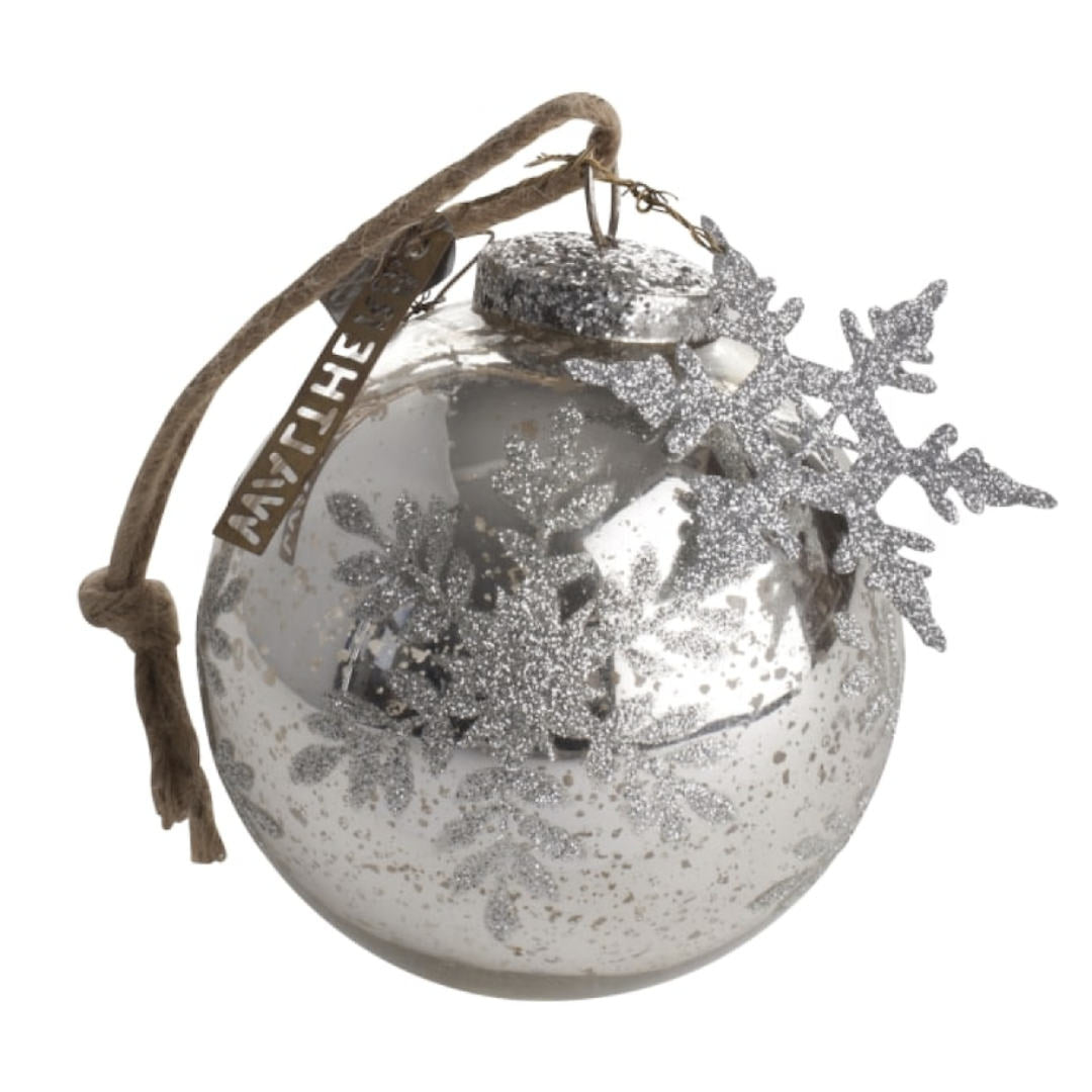 Ball Snowflake | Silver 10cm | Hanging Decoration