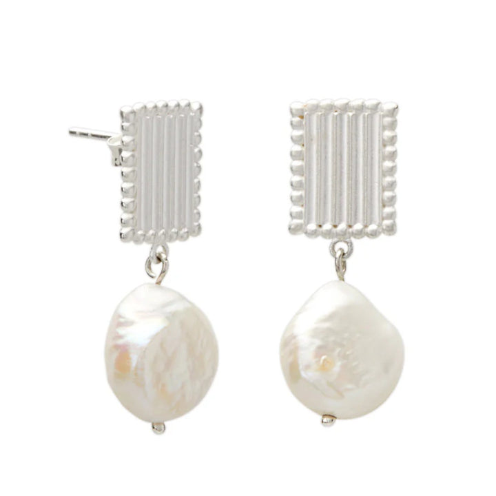 Aphrodite Goddess Small Pearl Earrings | Sterling Silver