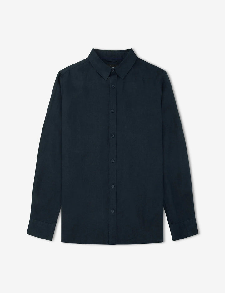 Simple | Linen long sleeve shirt | Navy - Suzie Anderson Home