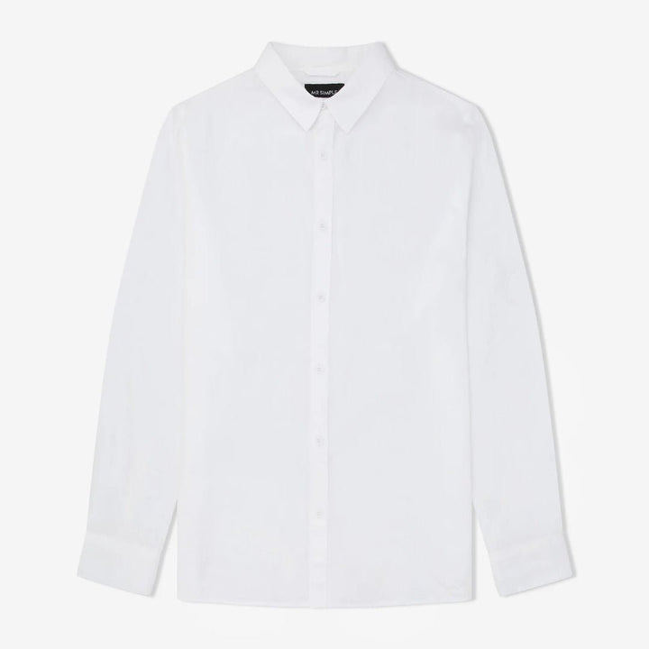 Simple | Linen long sleeve shirt | White - Suzie Anderson Home