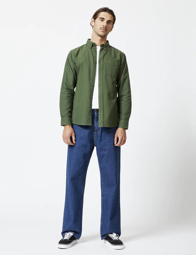 Simple | Oxford Long Sleeve Shirt | Fatigue - Suzie Anderson Home