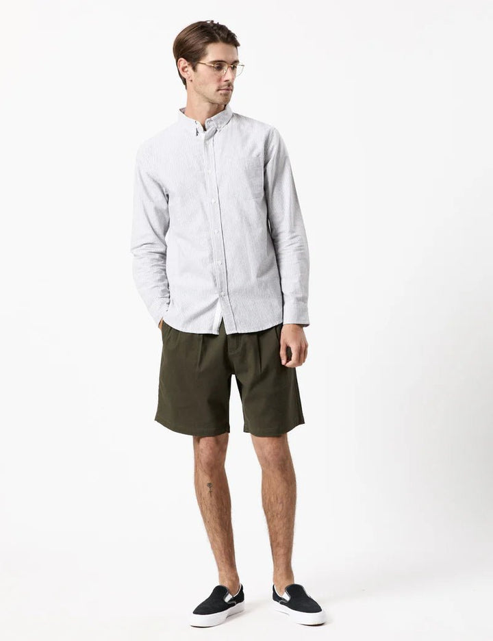 Simple | Oxford Long Sleeve Shirt | White Stripe - Suzie Anderson Home