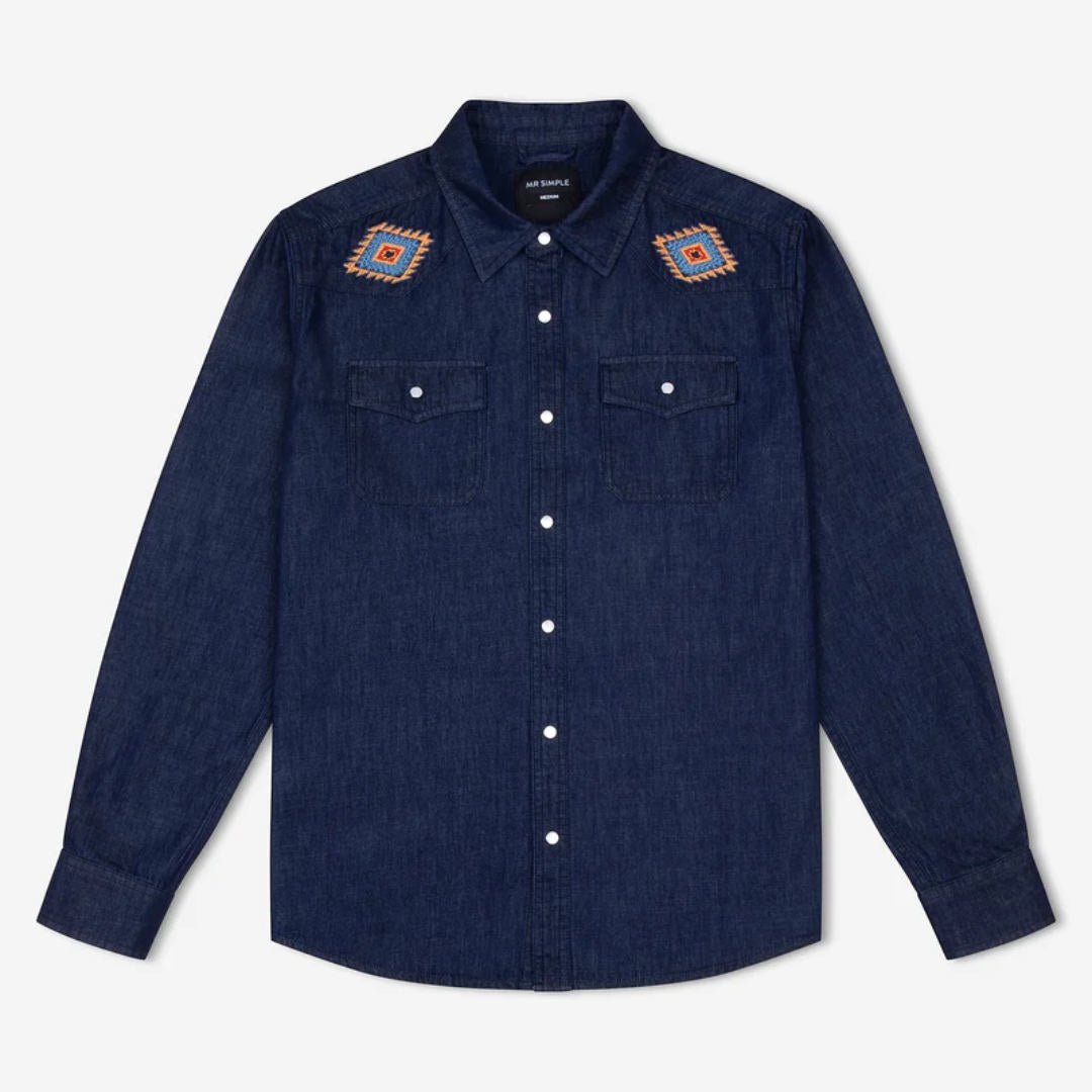Simple | Western Long Sleeve Shirt | Raw Blue - Suzie Anderson Home