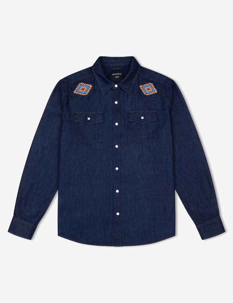 Simple | Western Long Sleeve Shirt | Raw Blue - Suzie Anderson Home