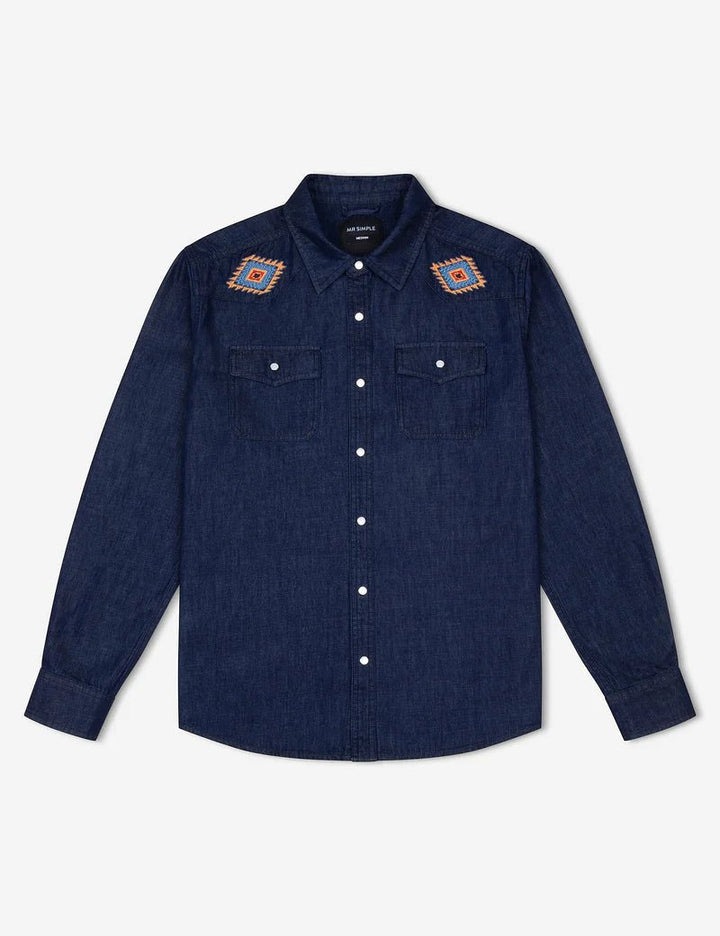 Simple | Western Long Sleeve Shirt | Raw Blue - Suzie Anderson Home