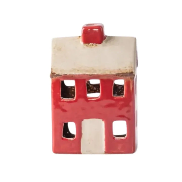 Alsace Petite Tealight Ceramic Chalet | Red Cream
