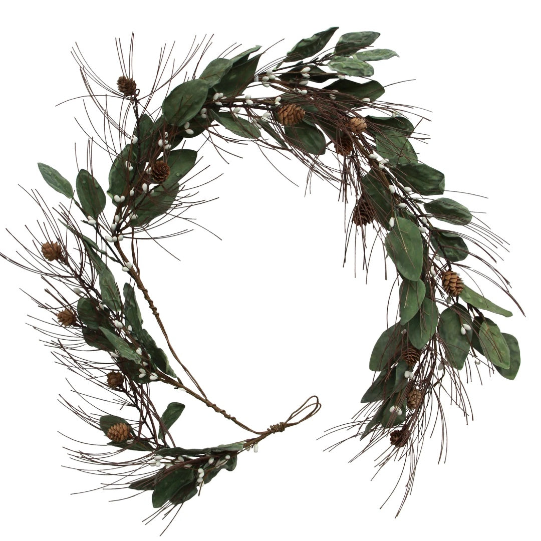 White Berry & Pinecone Swag | Small